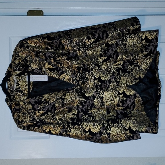 Soft Surroundings Jackets & Blazers - Soft Surroundings Moonstruck Black and Gold Jacket Size Large